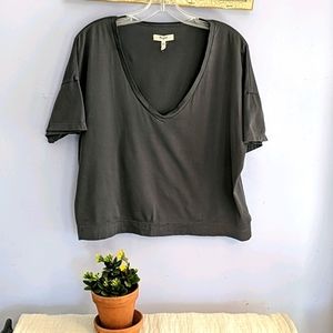 Madewell cropped gray tee Size L